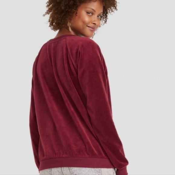 Knox Rose Rust Velvet Long sleeve sweatshirt Size XS - Picture 5 of 7